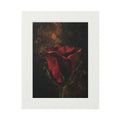 Vintage Red Rose Fine Art Print with Passepartout Frame
