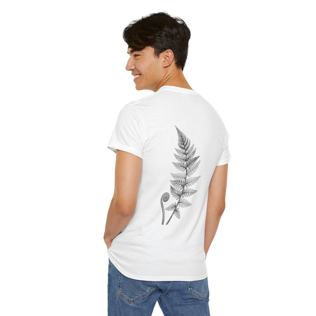 Fern Print T‑Shirt — Minimal Botanical Tee (Back Graphic)