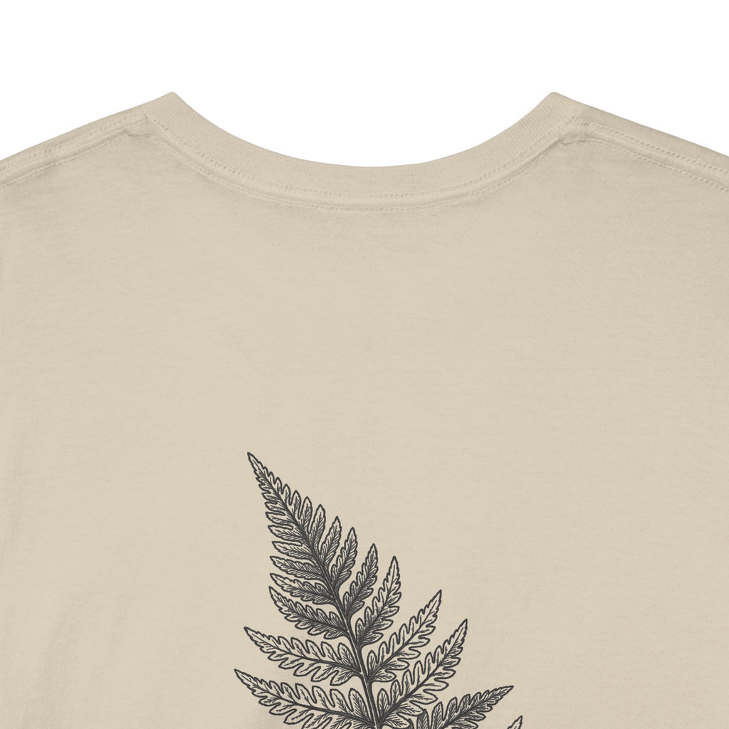 Fern Print T‑Shirt — Minimal Botanical Tee (Back Graphic)