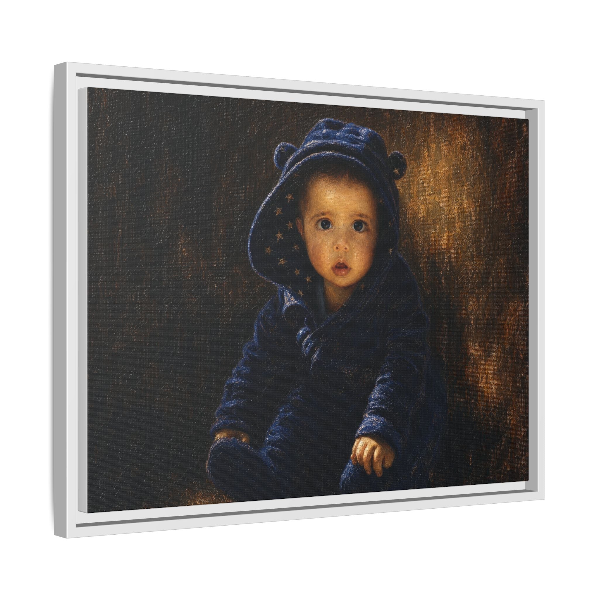 Framed Matte Canvas Print — Vintage Baby Portrait Wall Art