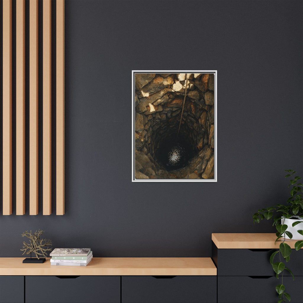 Framed Matte Canvas Wall Art — Rustic Stone Well Photography