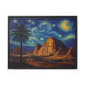 Starry Night Desert — Framed Matte Canvas Wall Art