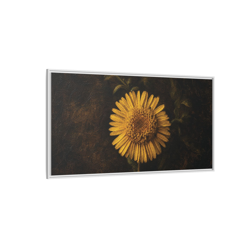 Framed Matte Canvas: Vintage Yellow Daisy Wall Art