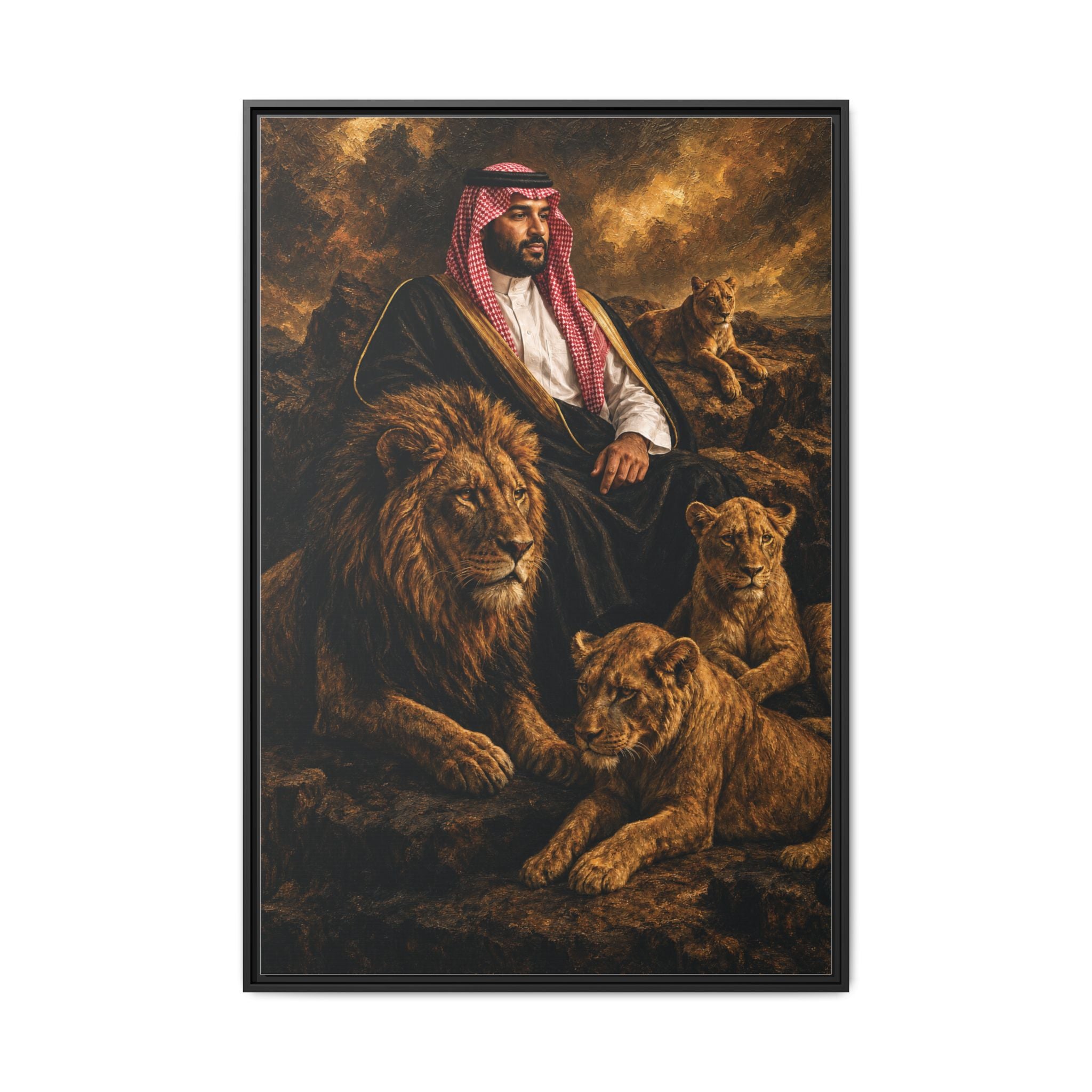 Regal Desert Sheikh Canvas — Framed Matte Wall Art