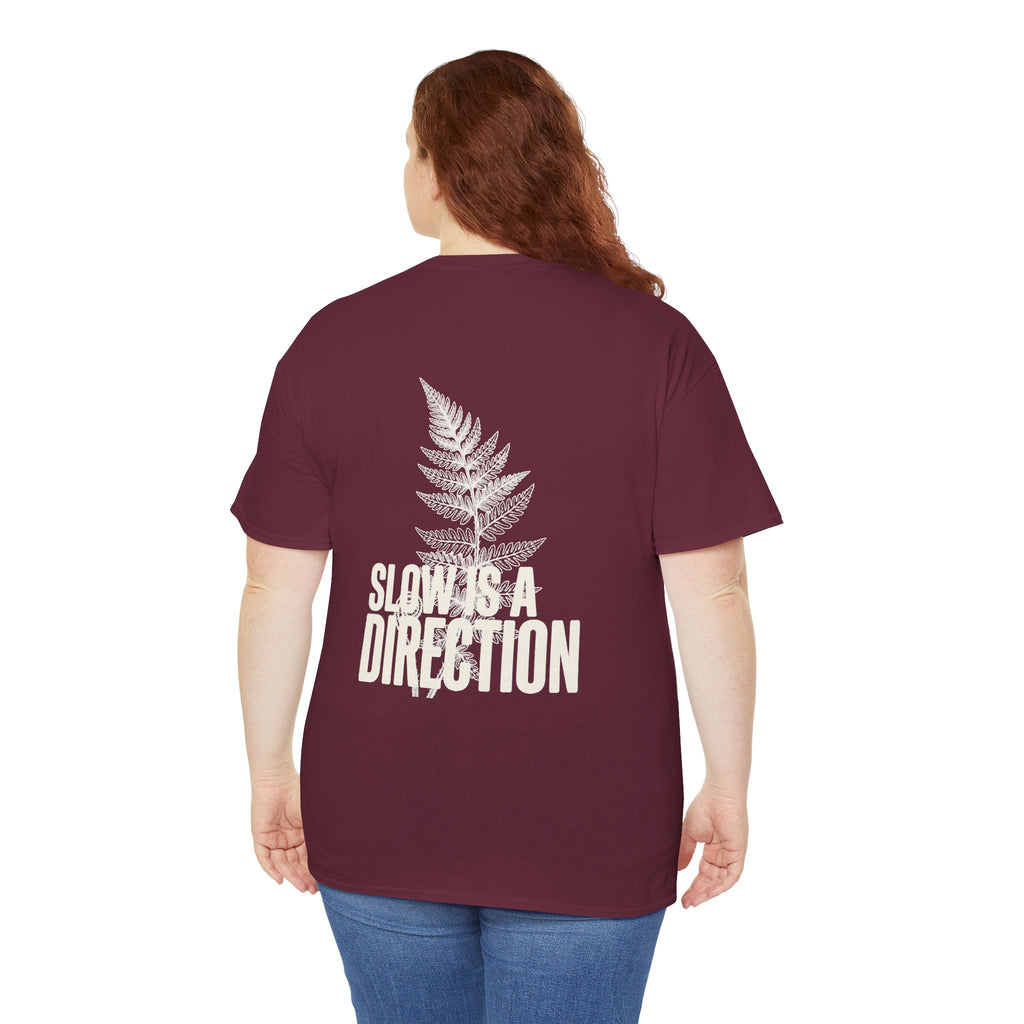 Fern Graphic T-Shirt — 'Slow Down & Direction' Vintage Nature Tee