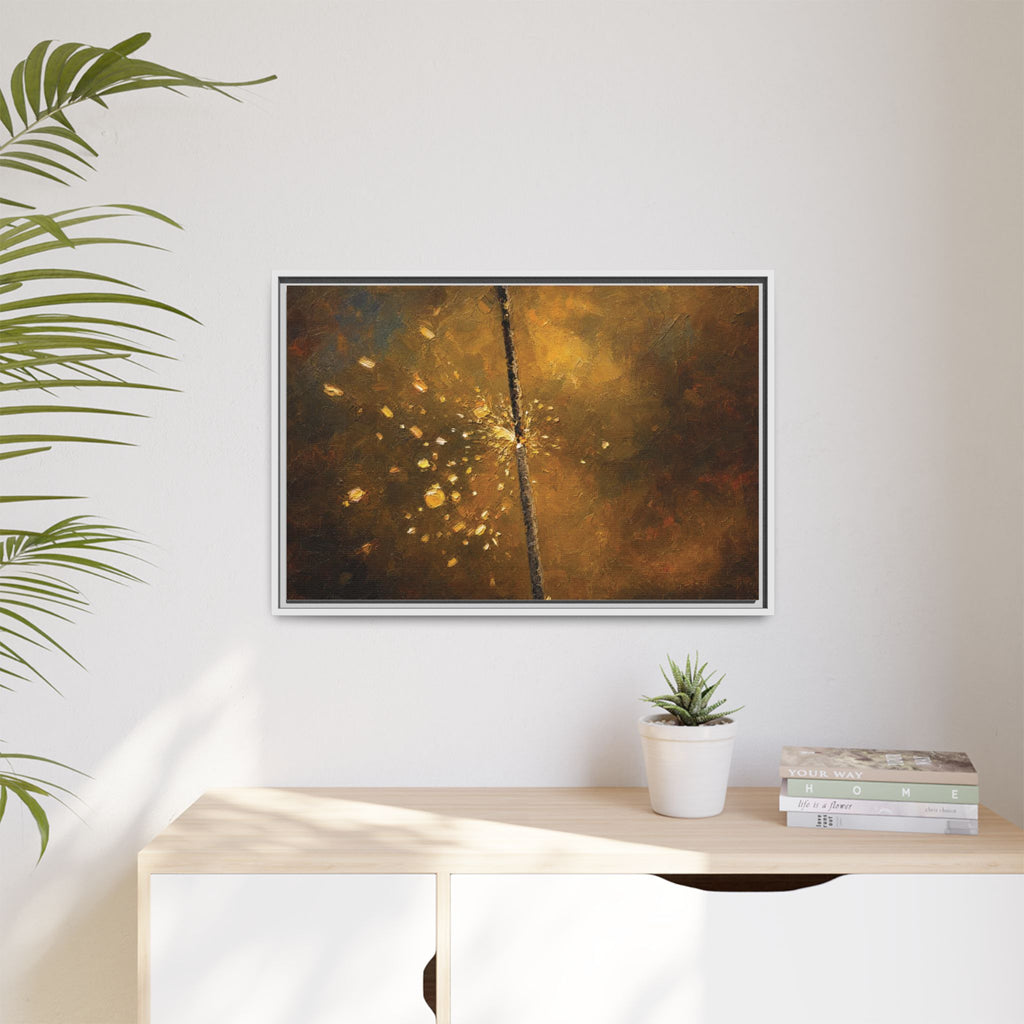 Abstract Gold Splatter Matte Canvas Framed Wall Art