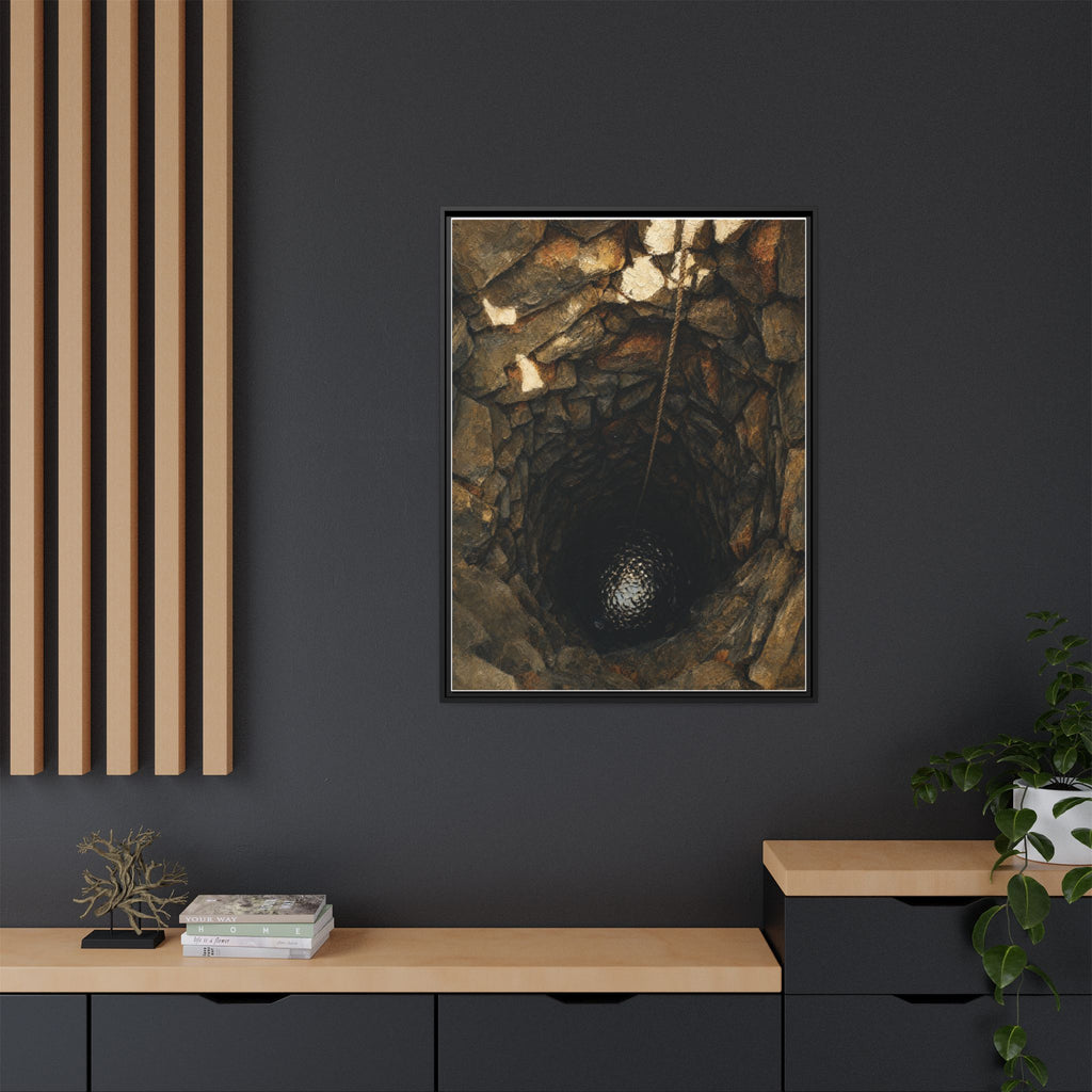 Framed Matte Canvas Wall Art — Rustic Stone Well Photography