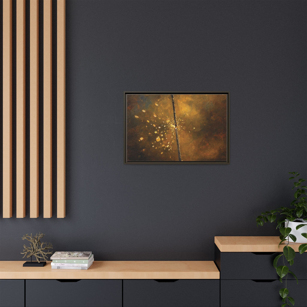 Abstract Gold Splatter Matte Canvas Framed Wall Art