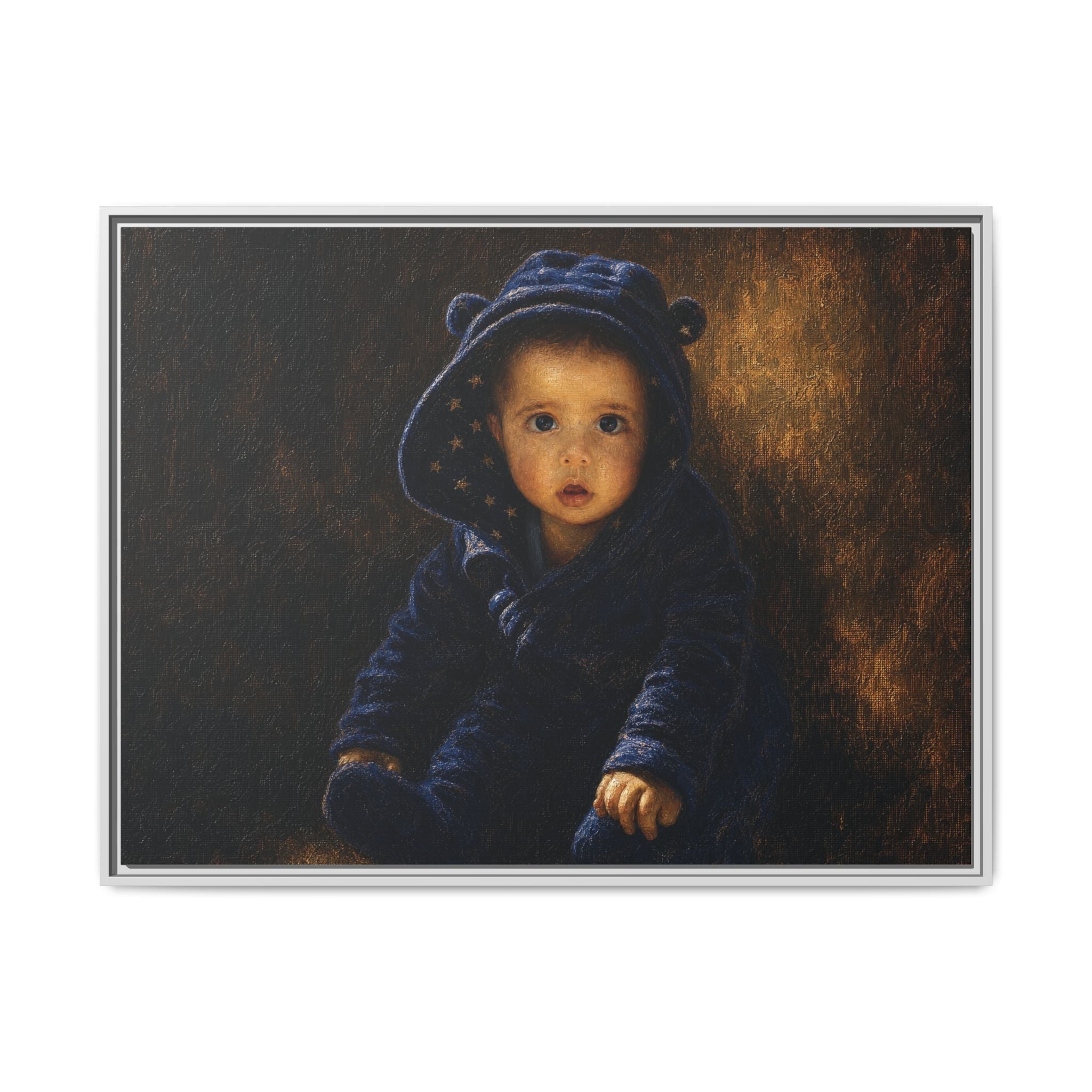 Framed Matte Canvas Print — Vintage Baby Portrait Wall Art
