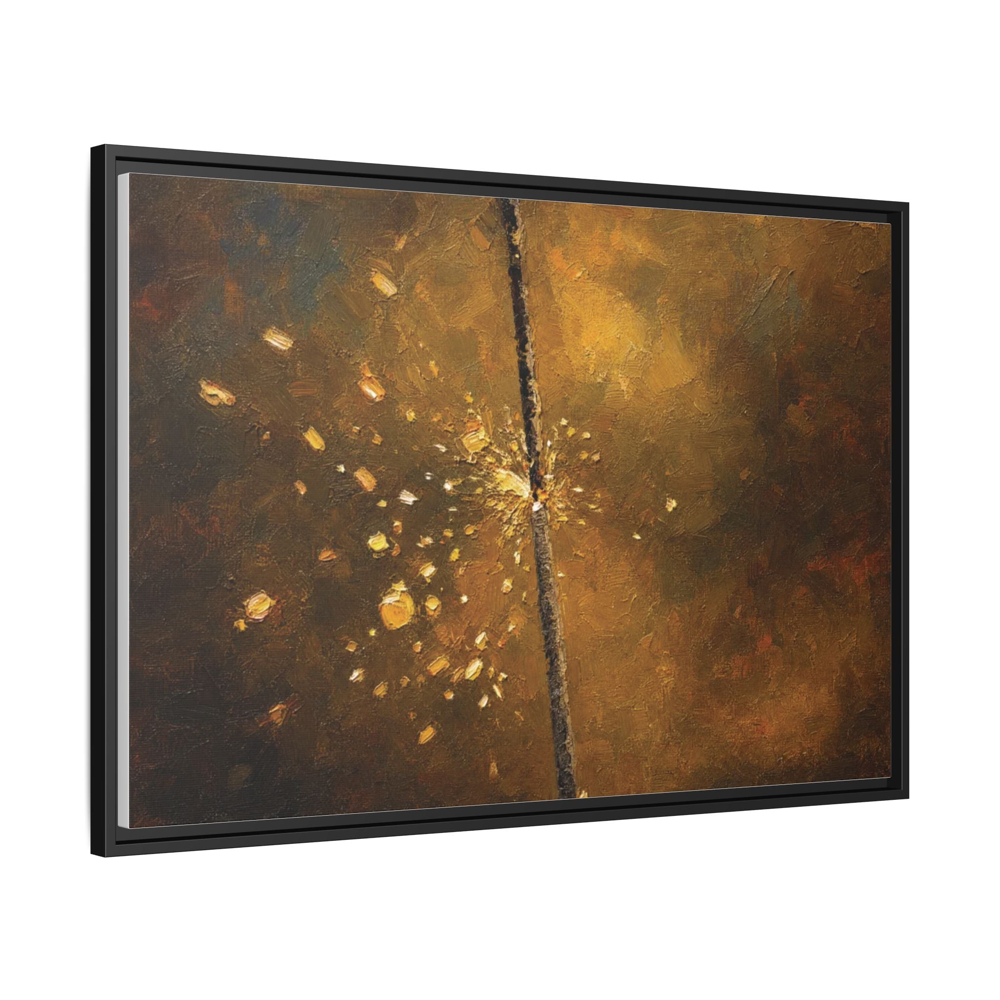 Abstract Gold Splatter Matte Canvas Framed Wall Art