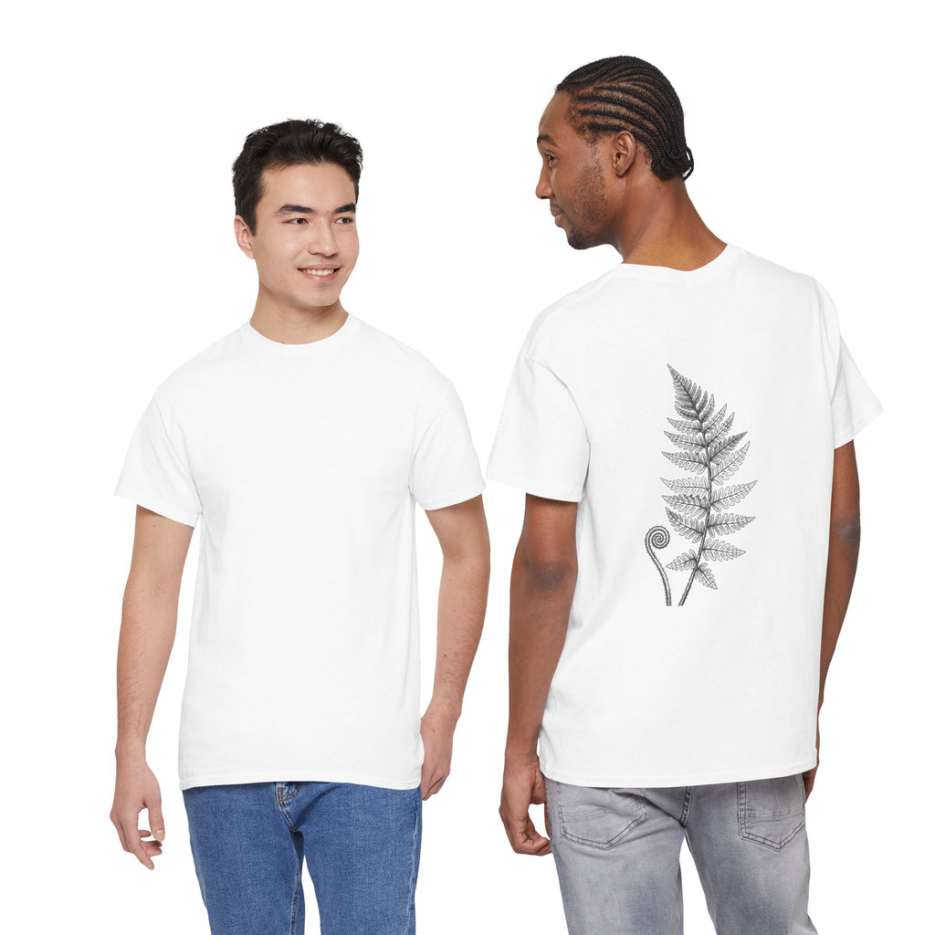 Fern Print T‑Shirt — Minimal Botanical Tee (Back Graphic)