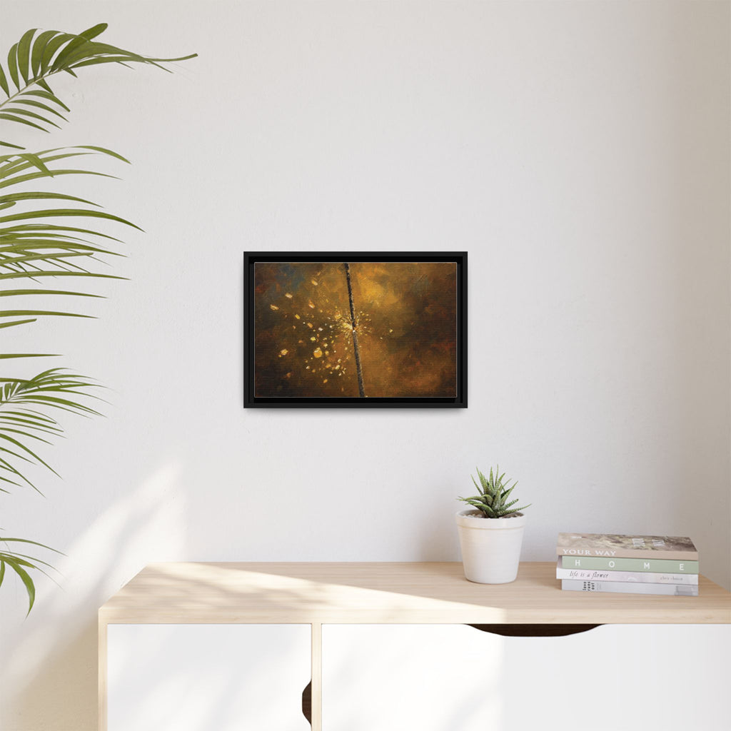 Abstract Gold Splatter Matte Canvas Framed Wall Art