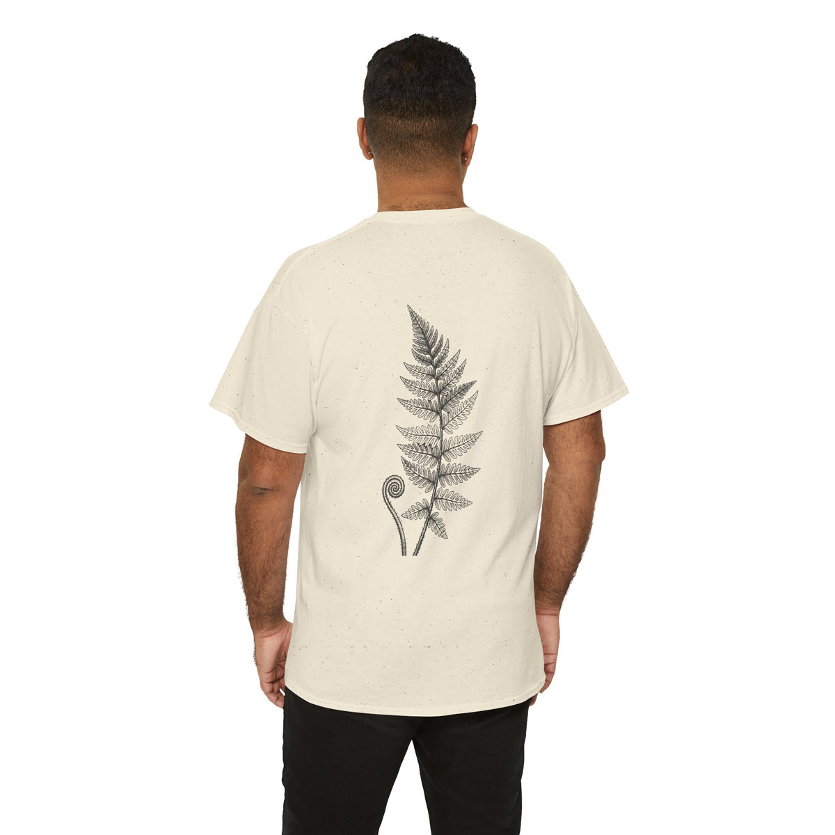 Fern Print T‑Shirt — Minimal Botanical Tee (Back Graphic)
