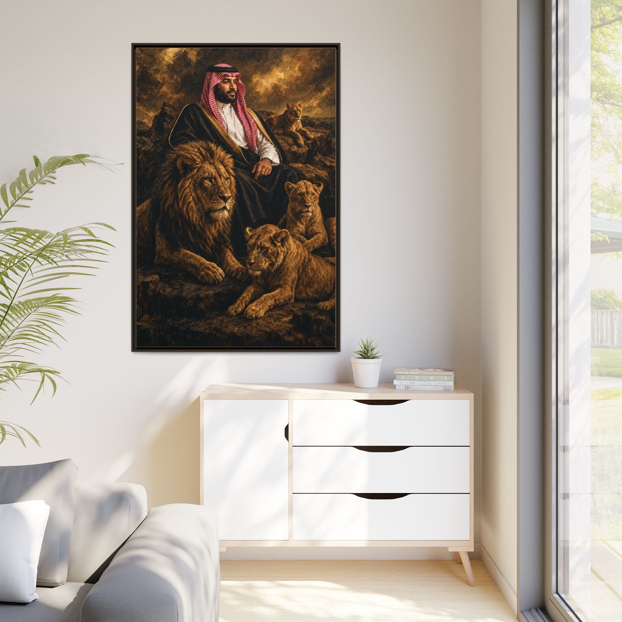 Regal Desert Sheikh Canvas — Framed Matte Wall Art