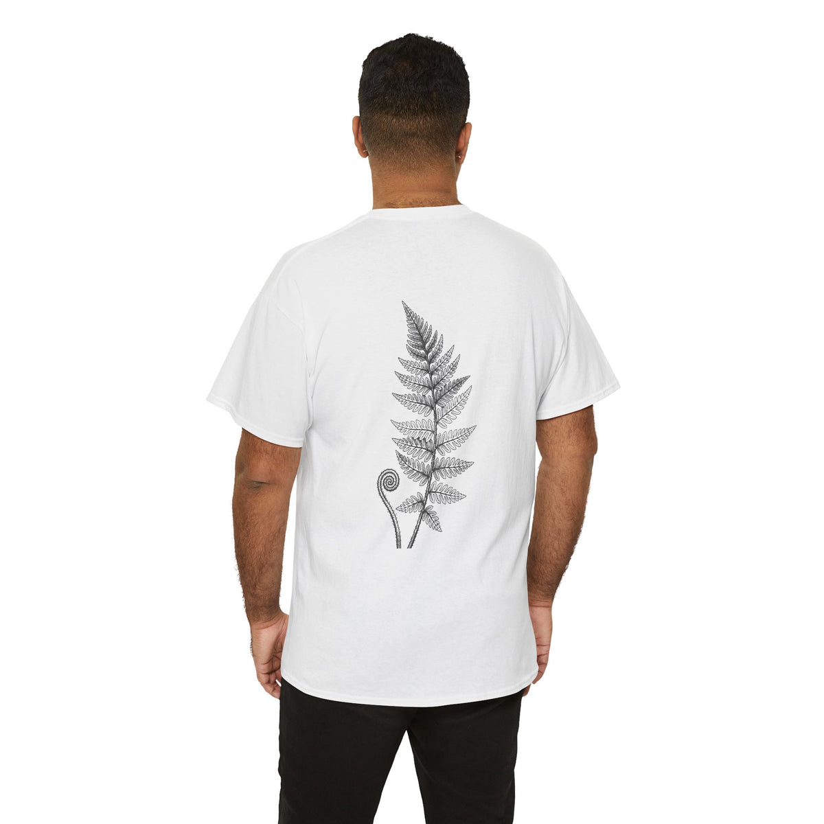 Fern Print T‑Shirt — Minimal Botanical Tee (Back Graphic)