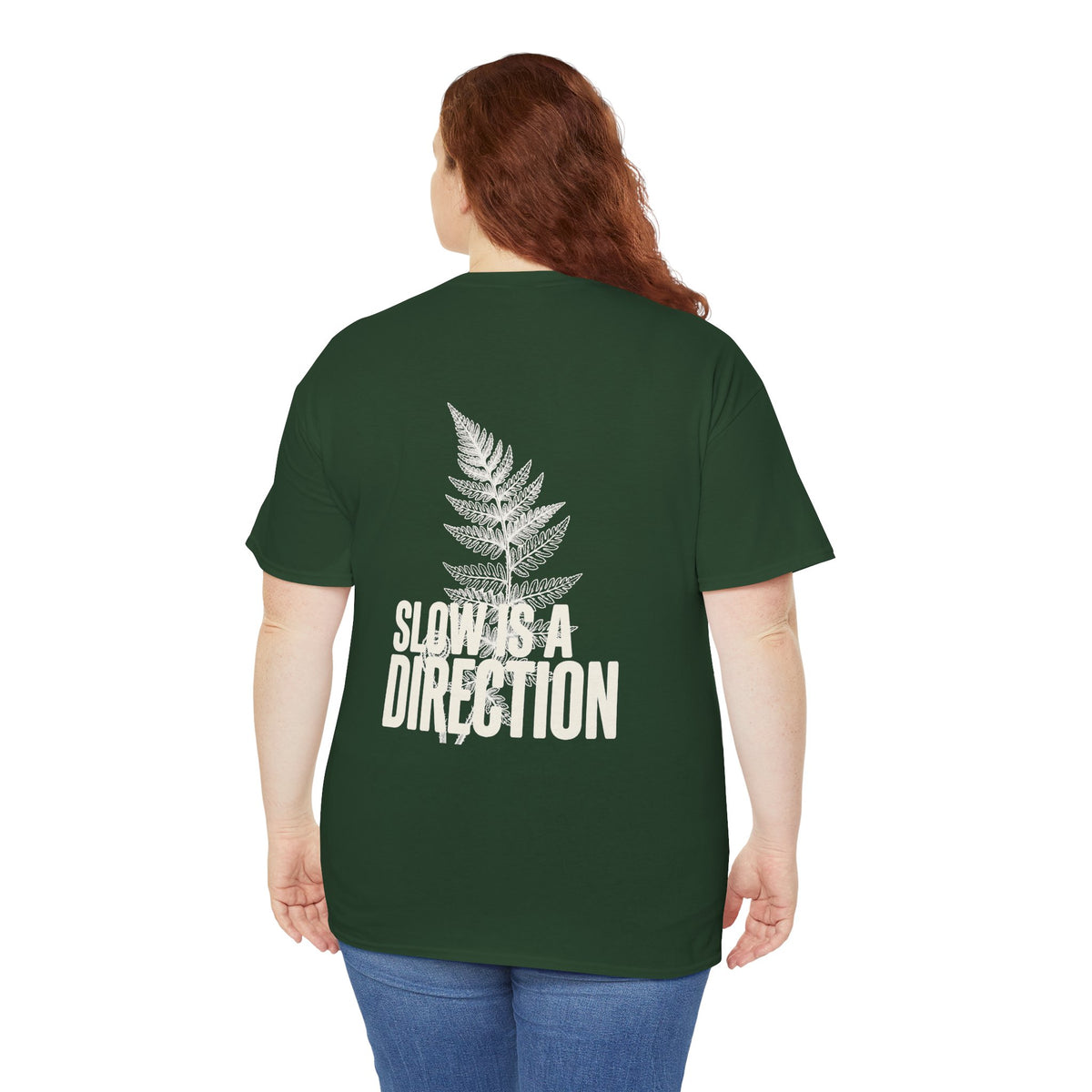 Fern Graphic T-Shirt — 'Slow Down & Direction' Vintage Nature Tee