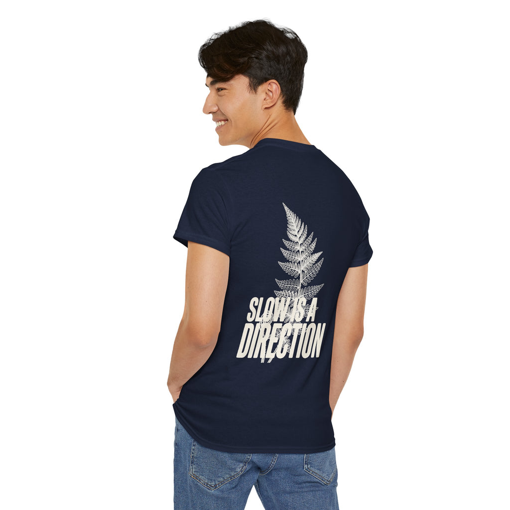 Fern Graphic T-Shirt — 'Slow Down & Direction' Vintage Nature Tee