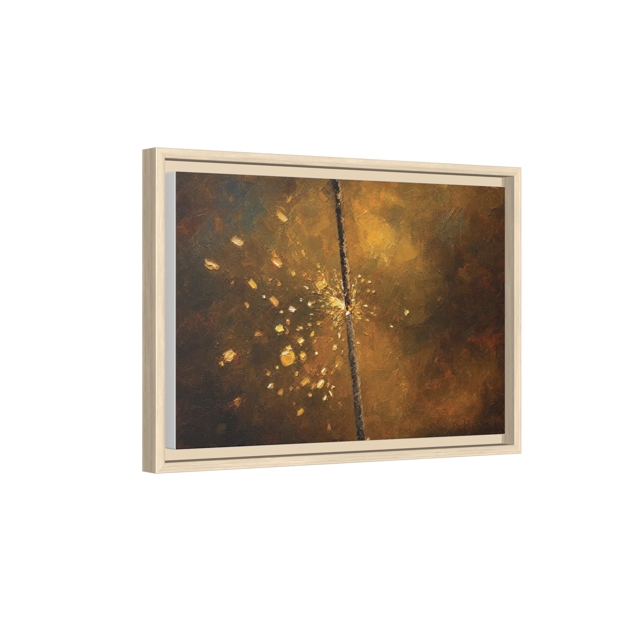 Abstract Gold Splatter Matte Canvas Framed Wall Art