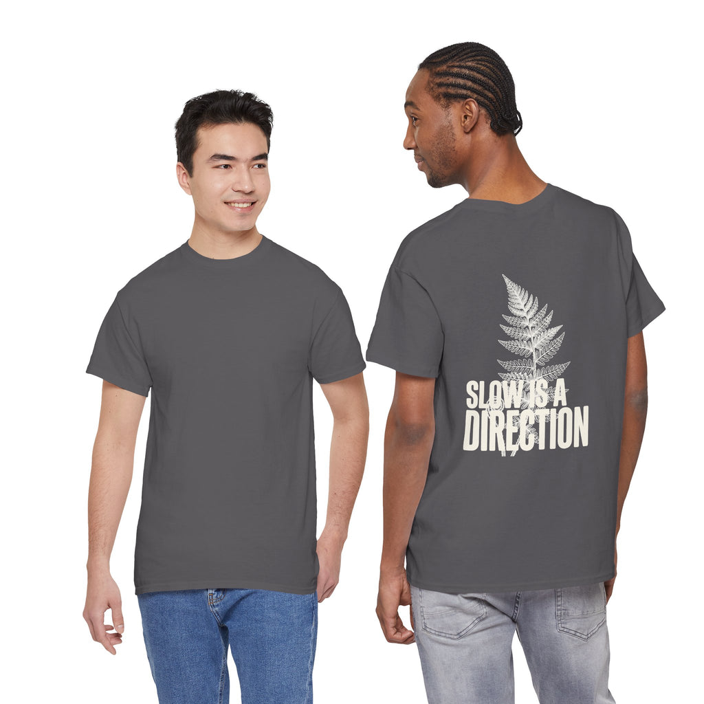 Fern Graphic T-Shirt — 'Slow Down & Direction' Vintage Nature Tee