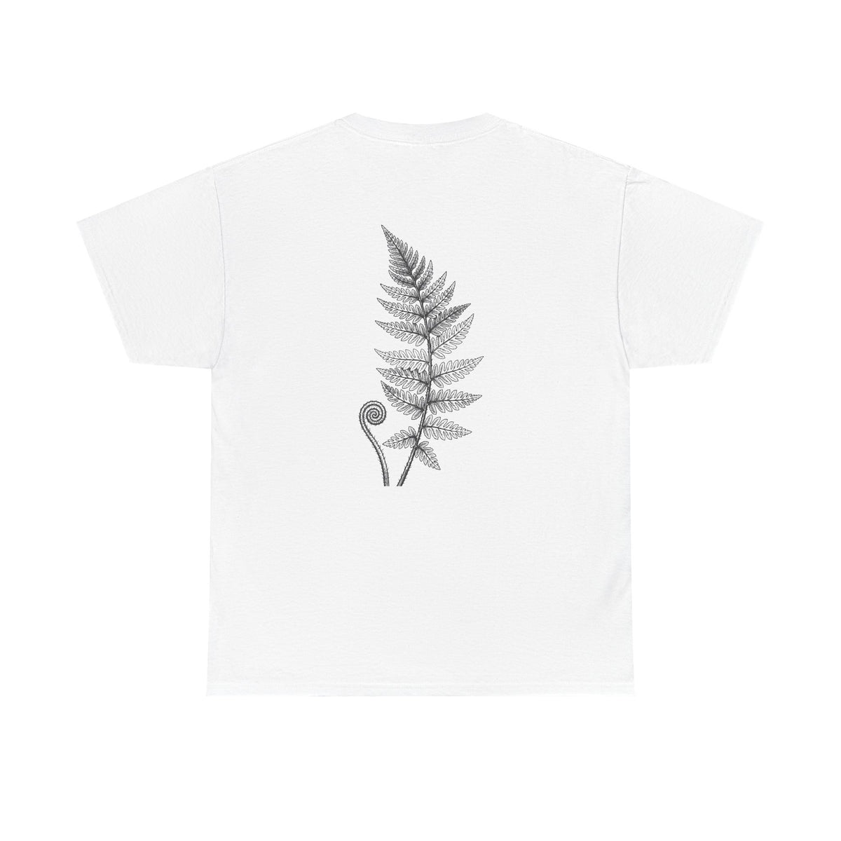 Fern Print T‑Shirt — Minimal Botanical Tee (Back Graphic)