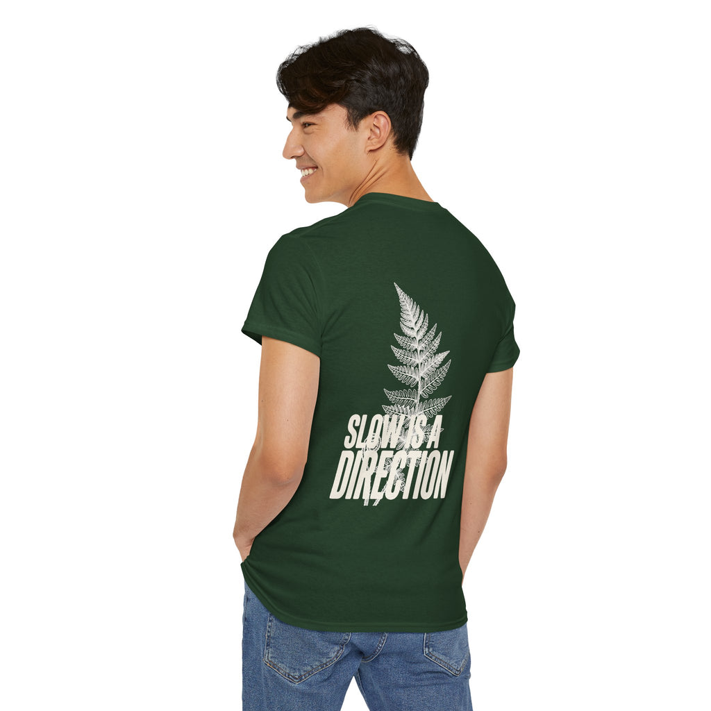 Fern Graphic T-Shirt — 'Slow Down & Direction' Vintage Nature Tee