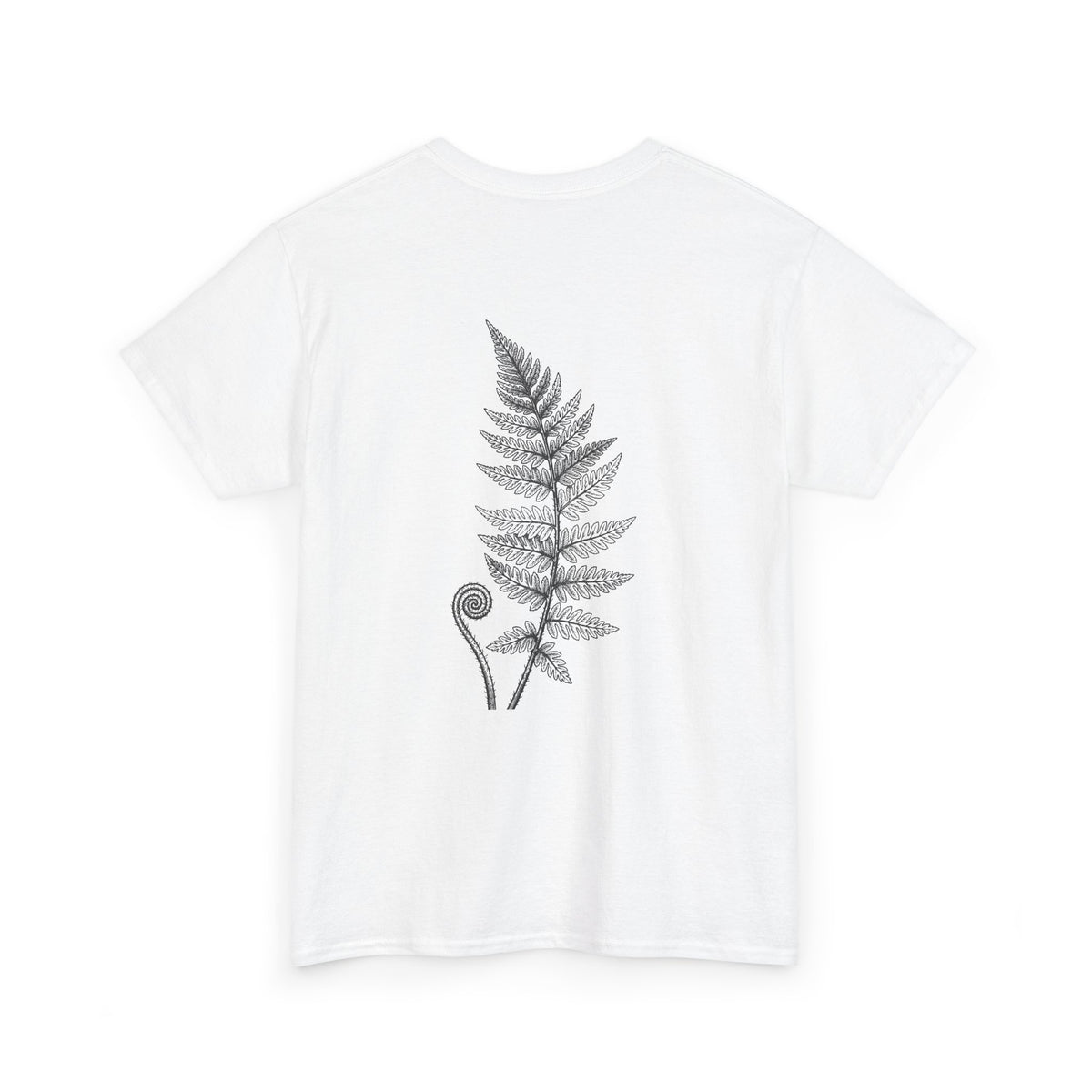 Fern Print T‑Shirt — Minimal Botanical Tee (Back Graphic)