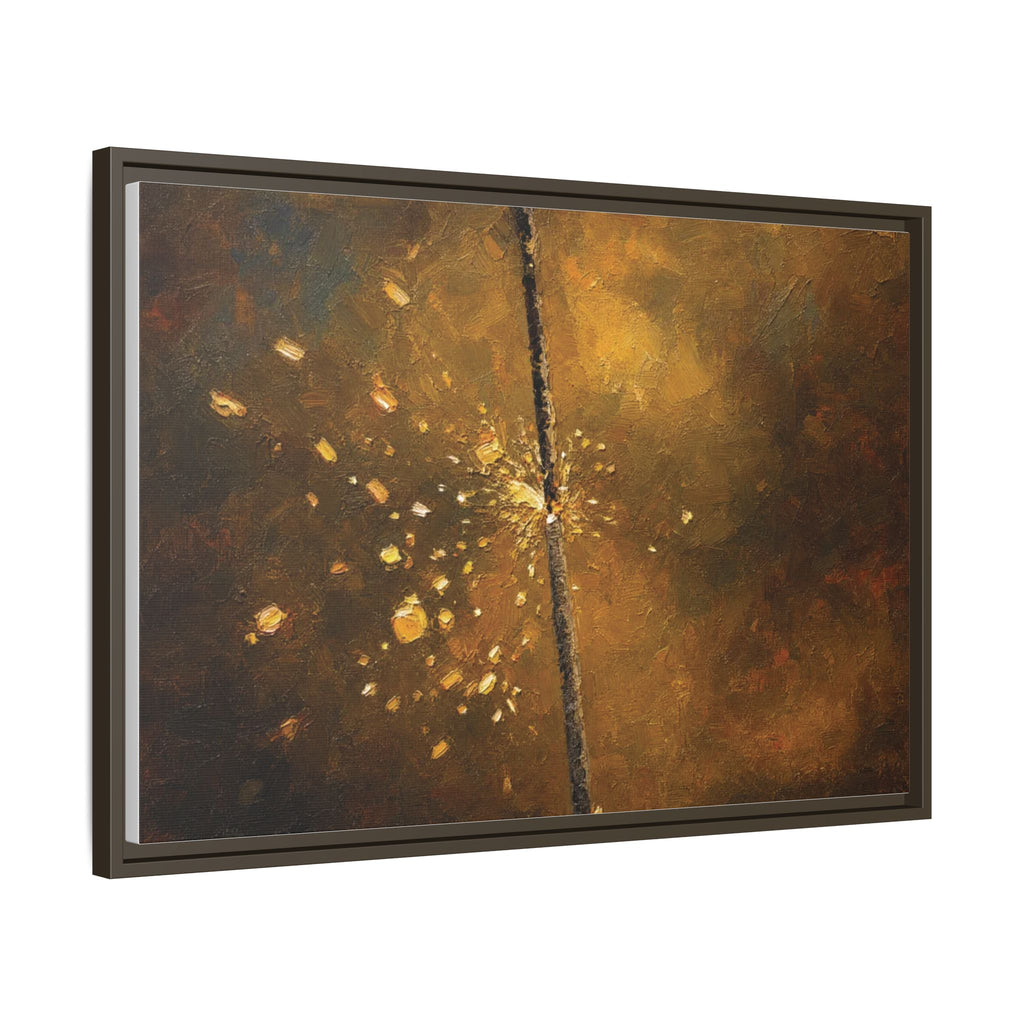 Abstract Gold Splatter Matte Canvas Framed Wall Art