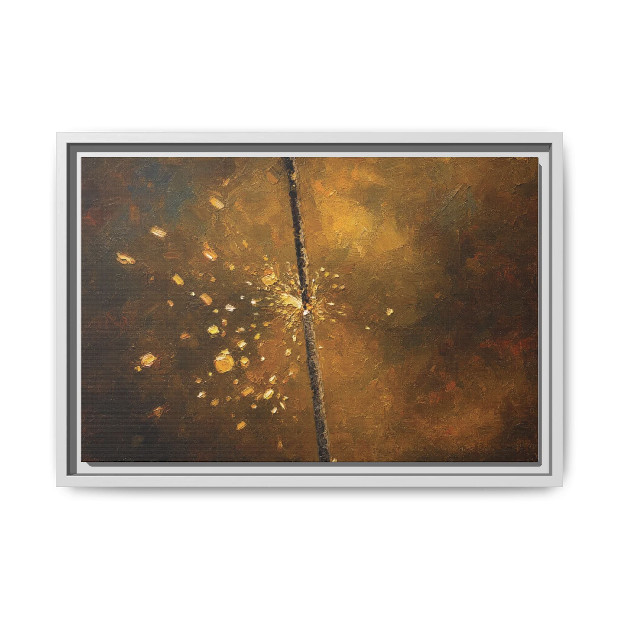 Abstract Gold Splatter Matte Canvas Framed Wall Art