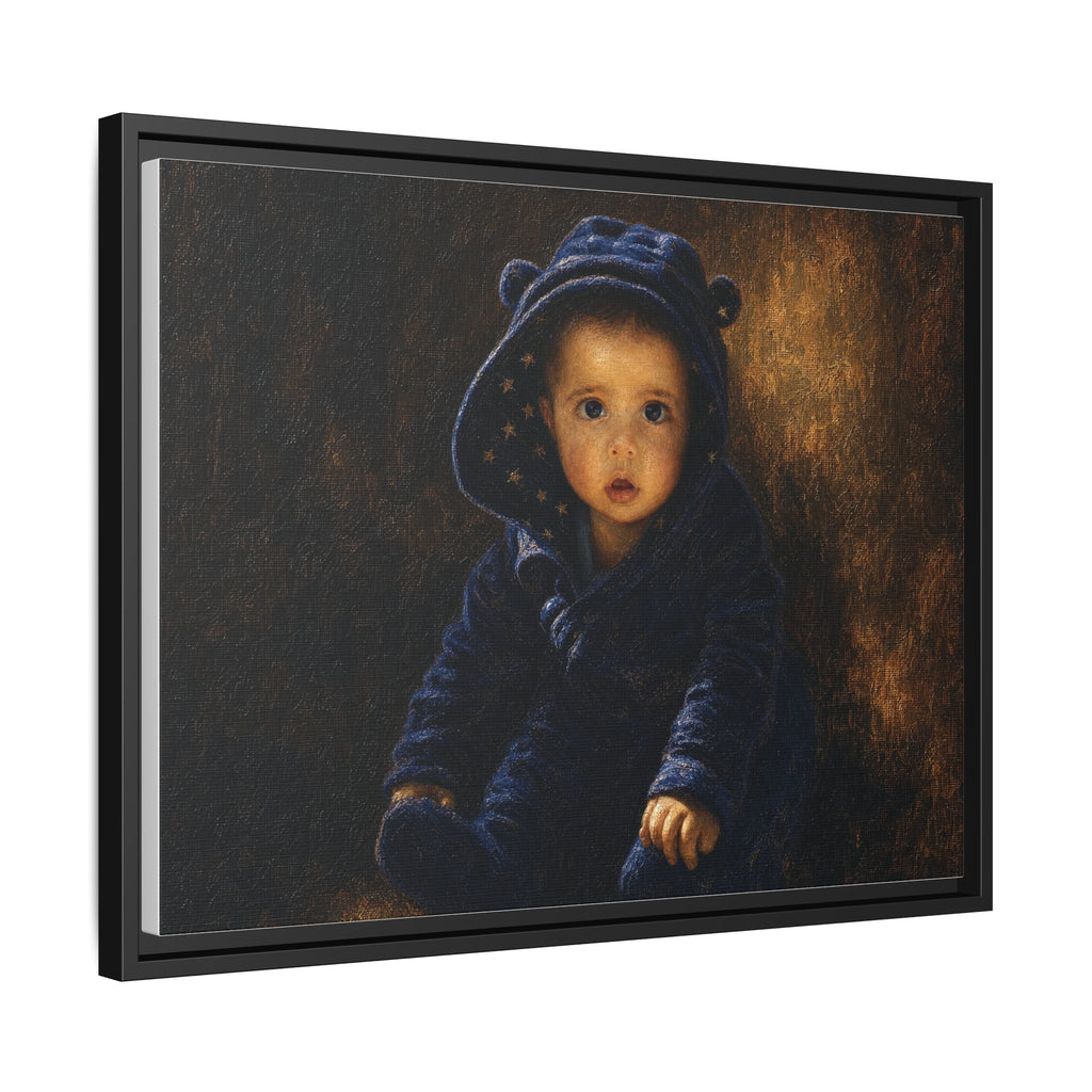 Framed Matte Canvas Print — Vintage Baby Portrait Wall Art
