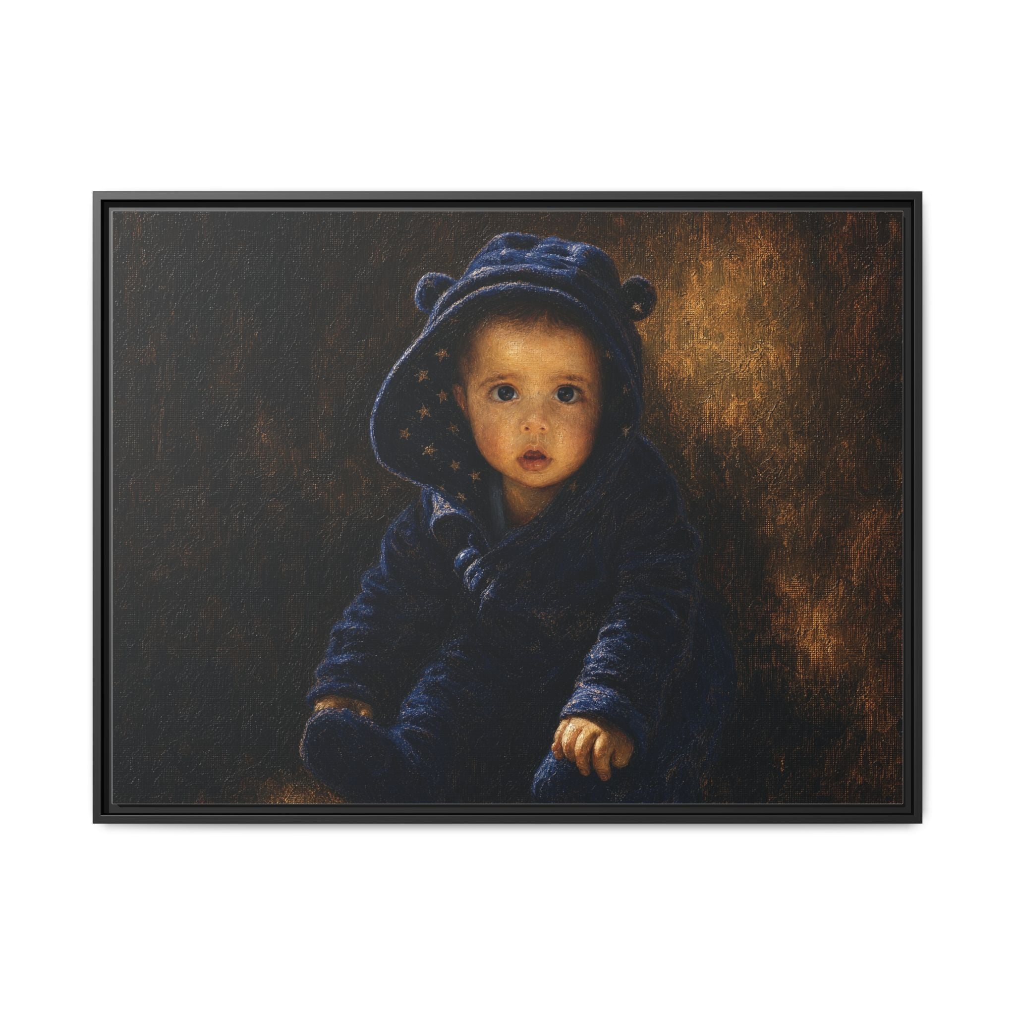 Framed Matte Canvas Print — Vintage Baby Portrait Wall Art