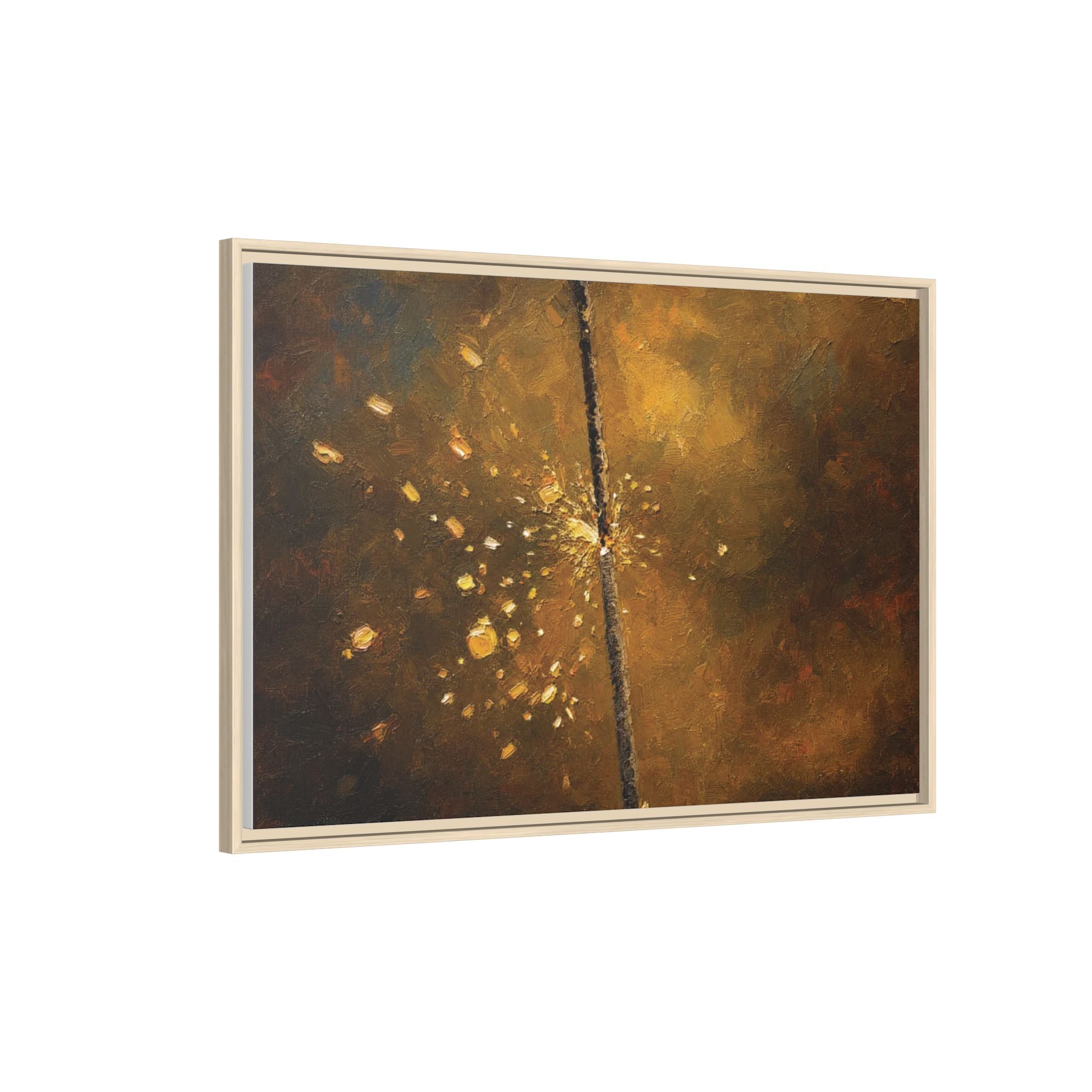 Abstract Gold Splatter Matte Canvas Framed Wall Art