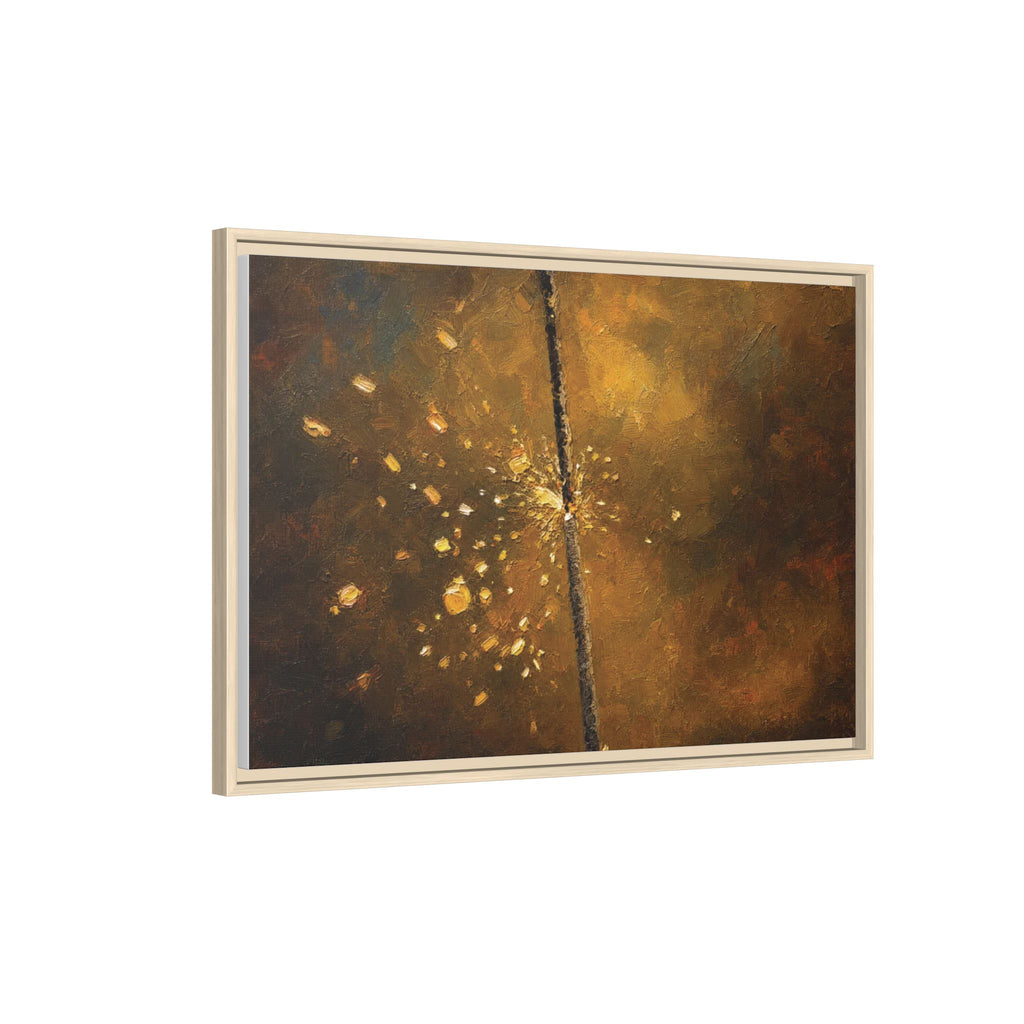 Abstract Gold Splatter Matte Canvas Framed Wall Art