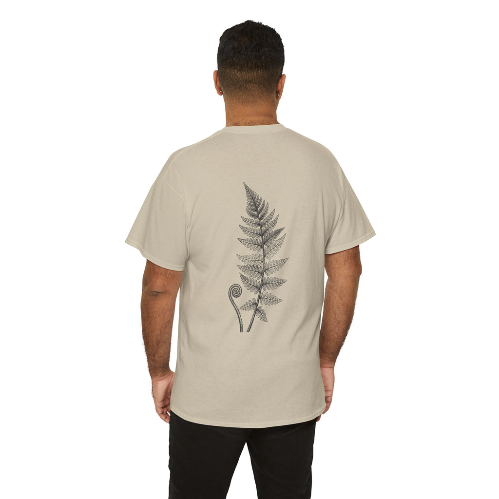 Fern Print T‑Shirt — Minimal Botanical Tee (Back Graphic)