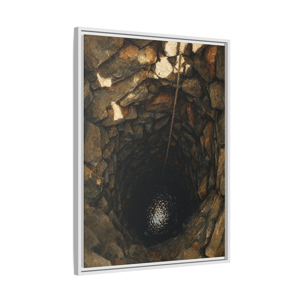 Framed Matte Canvas Wall Art — Rustic Stone Well Photography
