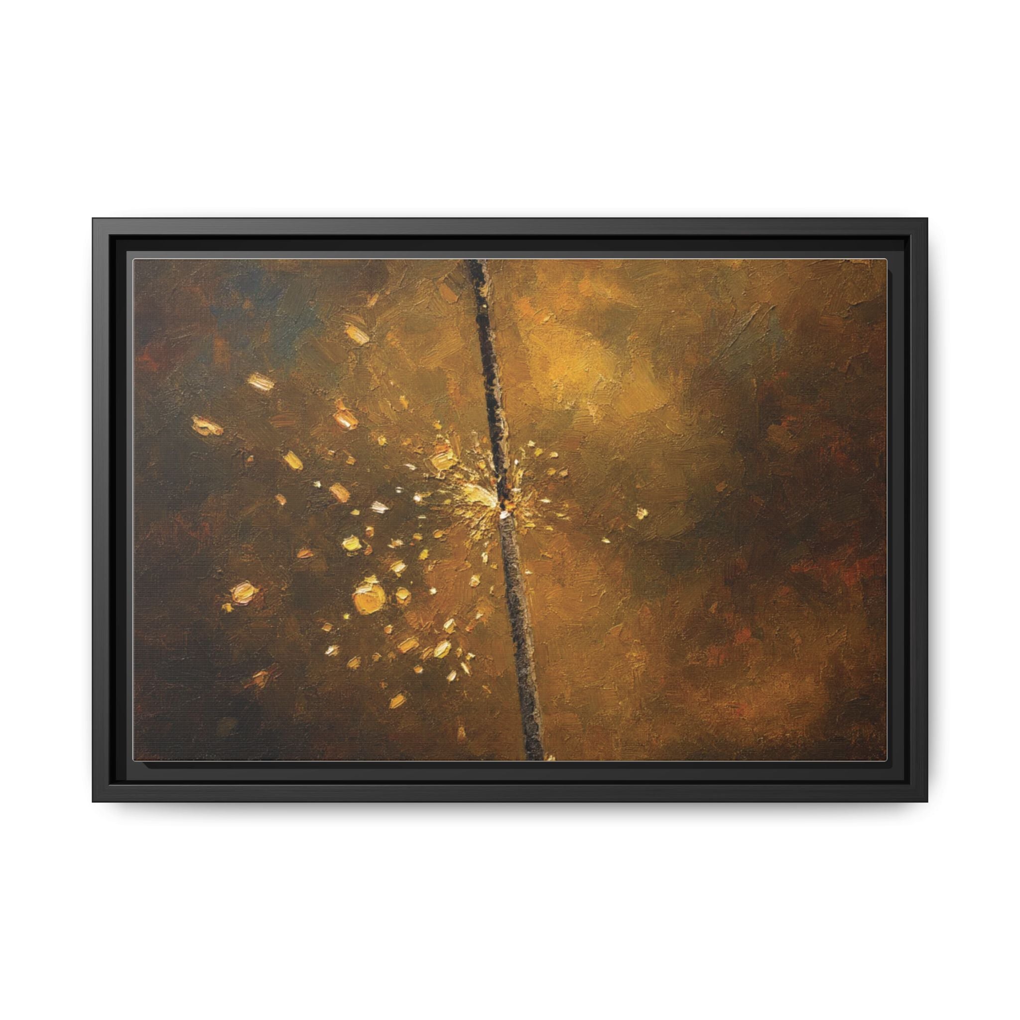 Abstract Gold Splatter Matte Canvas Framed Wall Art