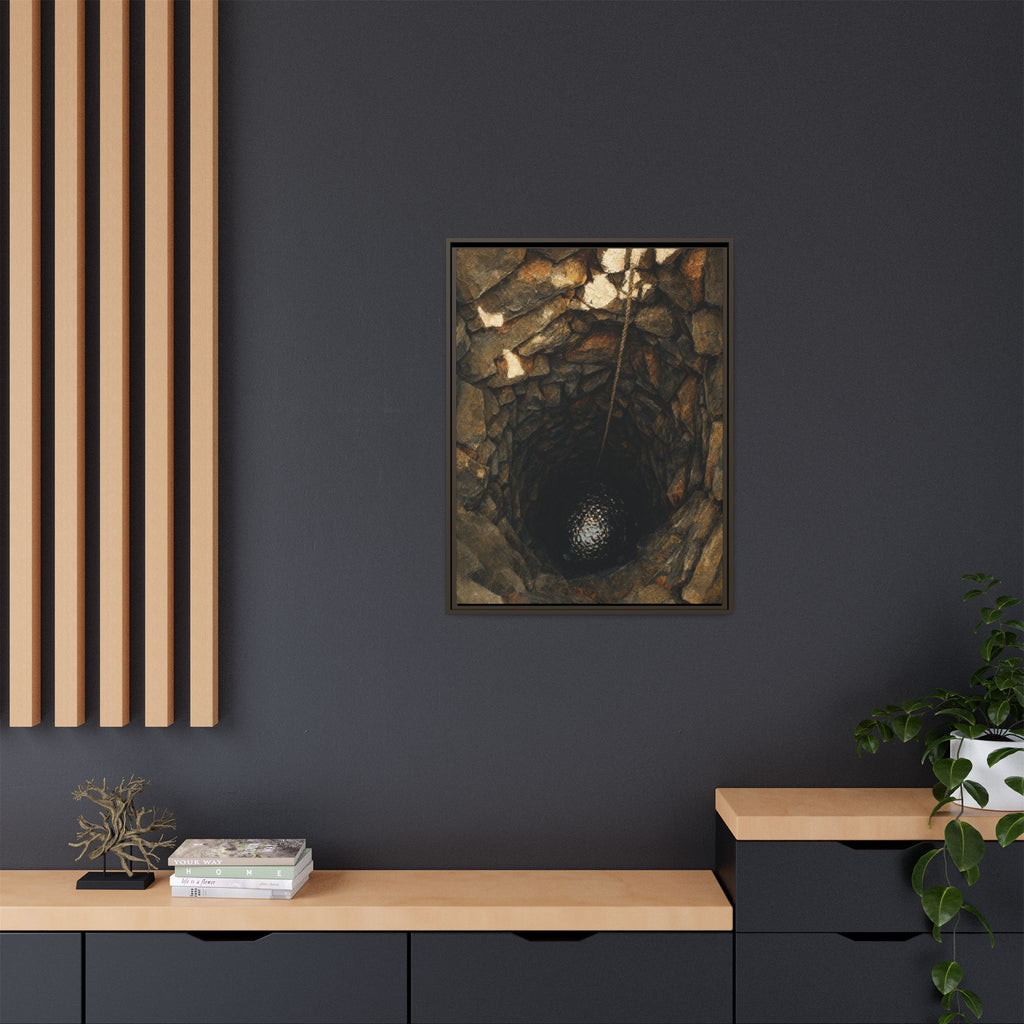 Framed Matte Canvas Wall Art — Rustic Stone Well Photography
