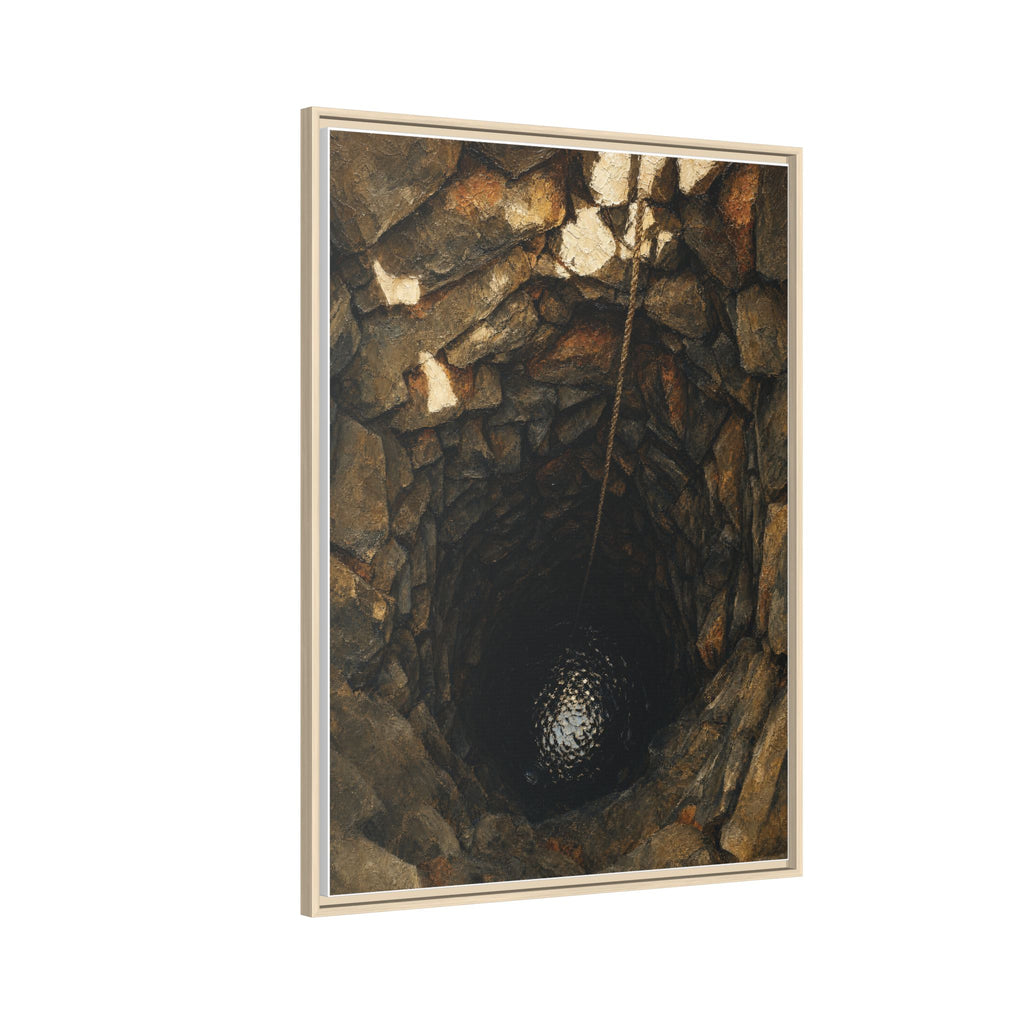 Framed Matte Canvas Wall Art — Rustic Stone Well Photography