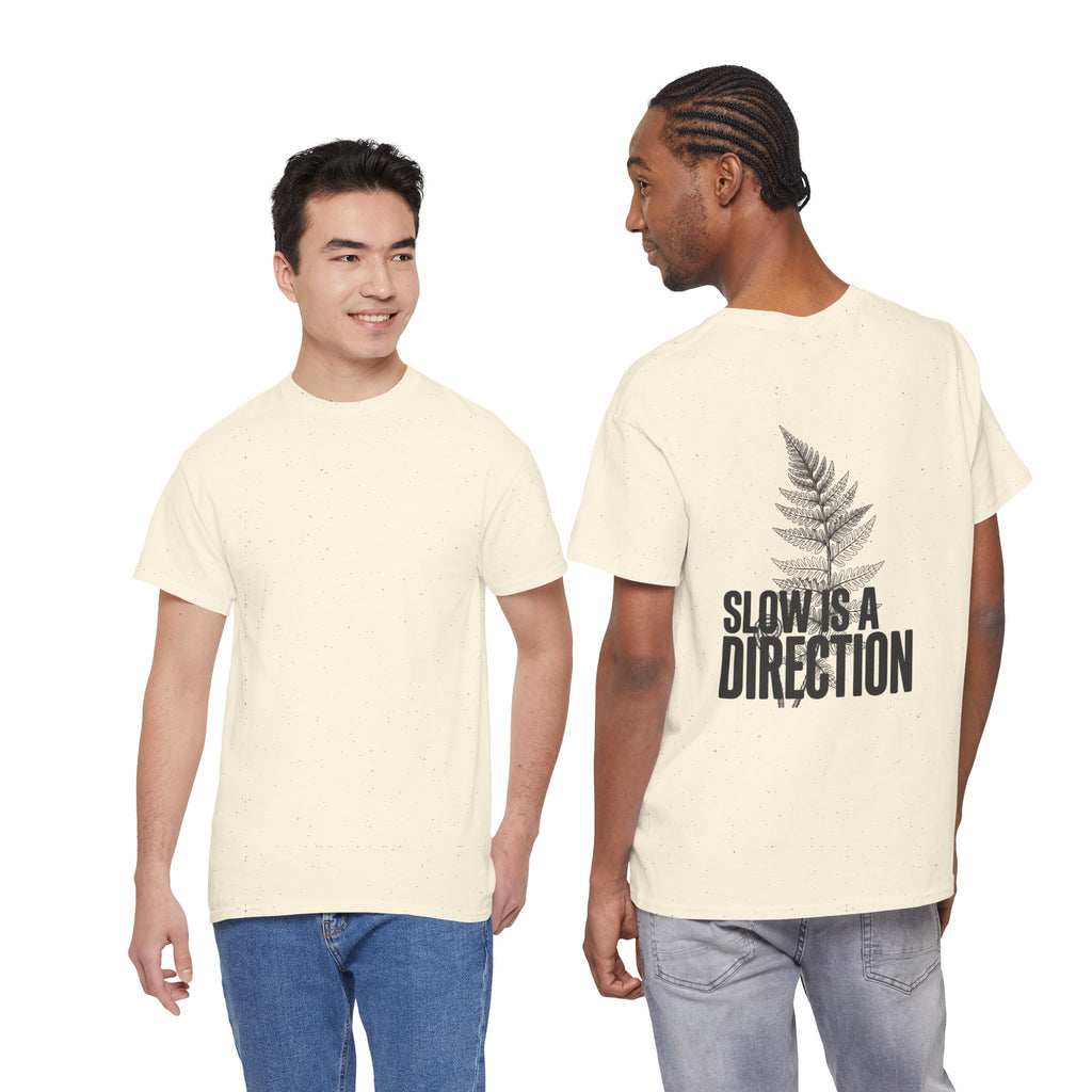 Fern Graphic Tee — "Slowest Direction" Minimal Nature T-Shirt