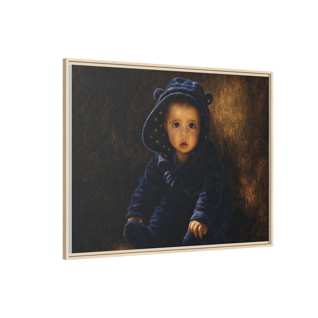Framed Matte Canvas Print — Vintage Baby Portrait Wall Art