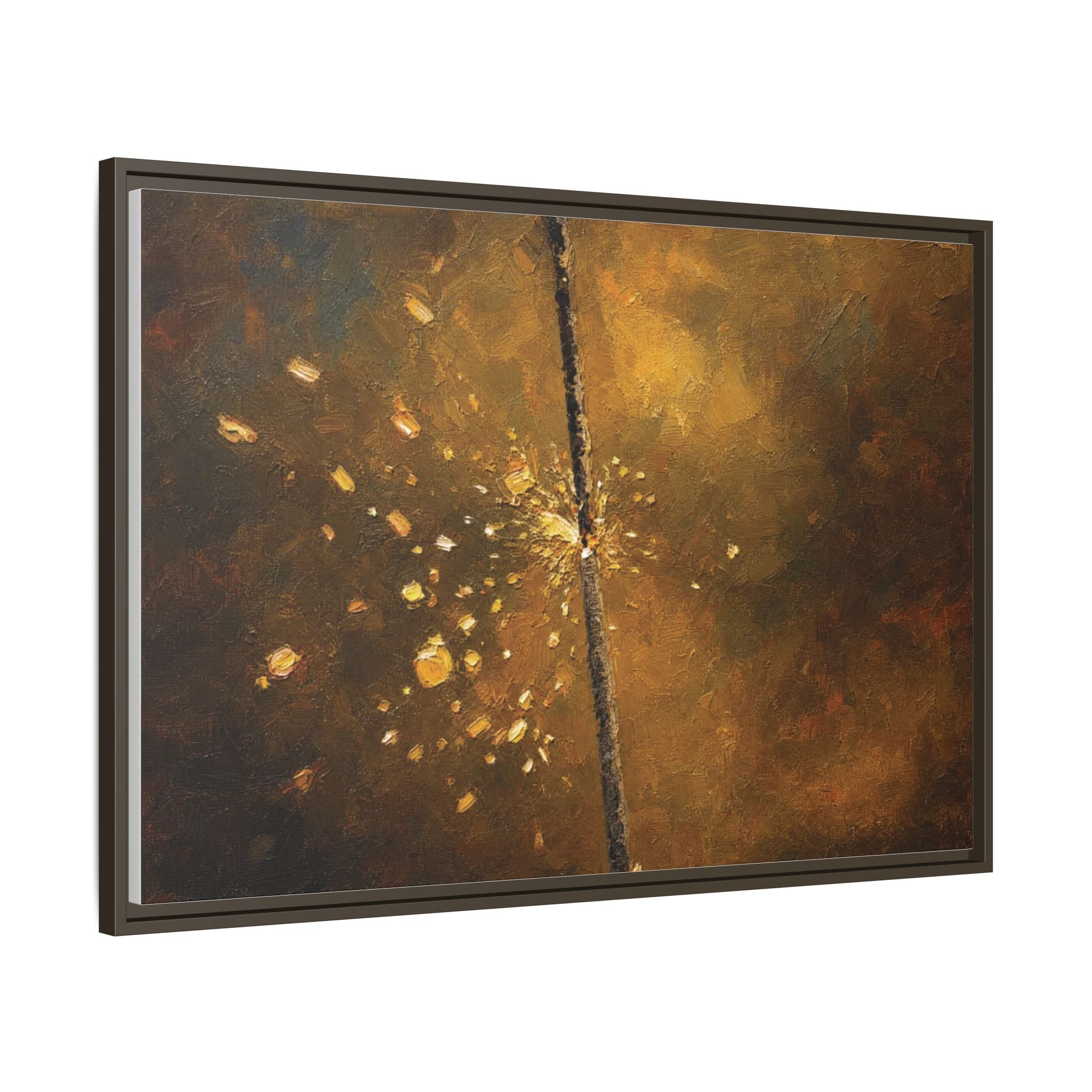 Abstract Gold Splatter Matte Canvas Framed Wall Art