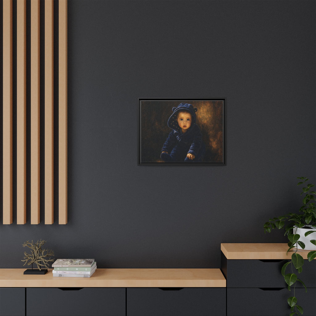 Framed Matte Canvas Print — Vintage Baby Portrait Wall Art