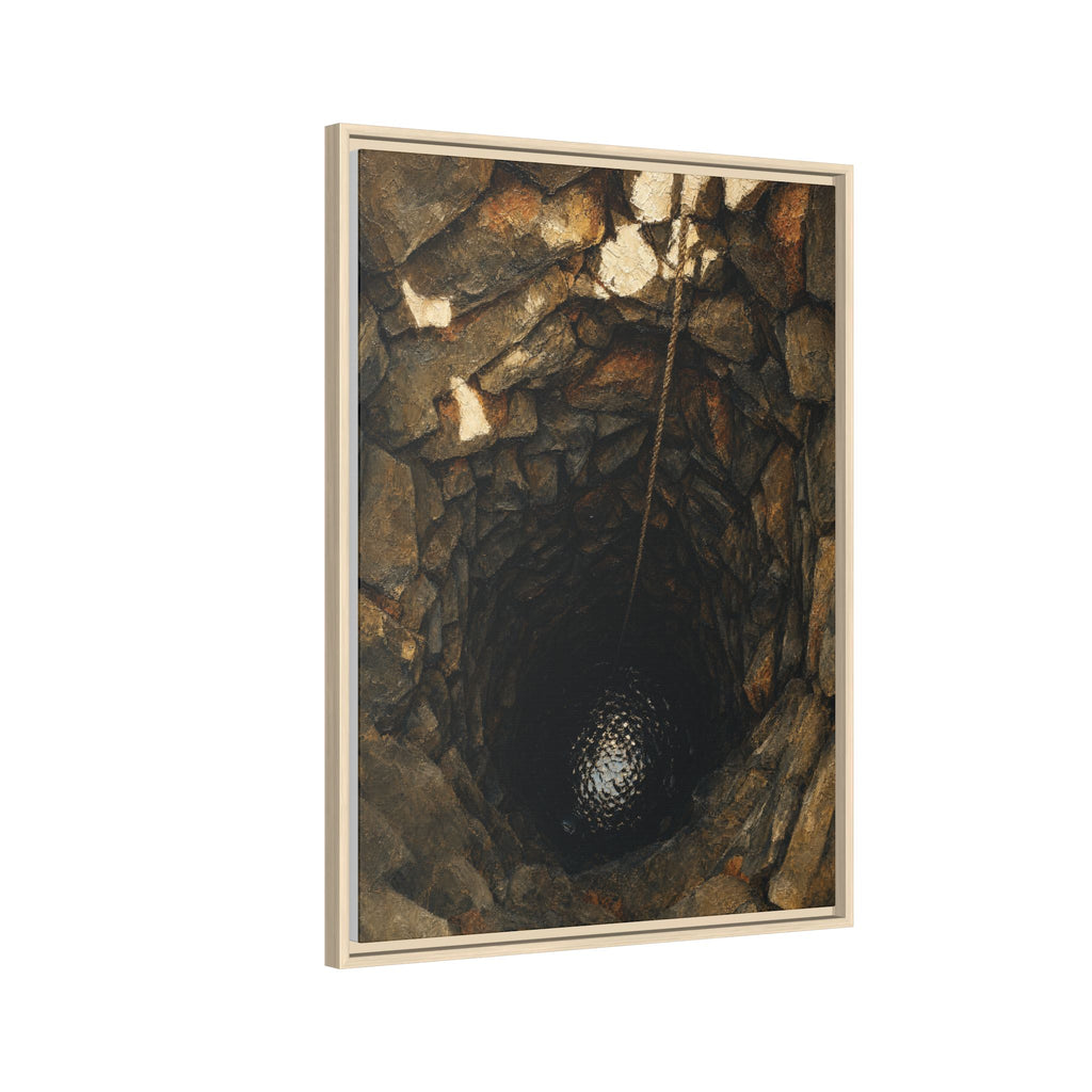 Framed Matte Canvas Wall Art — Rustic Stone Well Photography